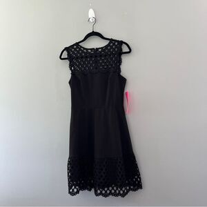 NWT Betsey Johnson black dress sleeveless lace size 4